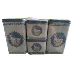 NEW Vintage 4 Piece Storage Set Cheinco Goose in Basket Design